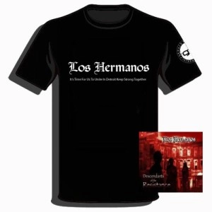 LOS HERMANOS / ロス・エルマノス (デトロイト) / DESCENDANTS OF THE RESISTANCE　＋　Ｔシャツ　ＢＬＡＣＫ　Ｍ