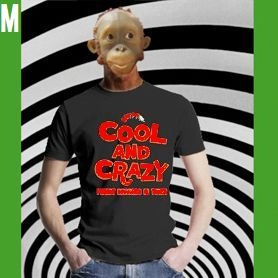 CRYPT RECORDS / T-SHIRT COOL & CRAZY /BLACK/M/ORANGE LOGO