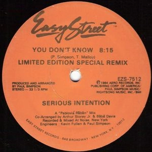SERIOUS INTENTION / YOU DON'T KNOW