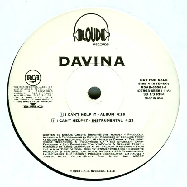 DAVINA / ダヴィーナ / I CAN'T HELP IT