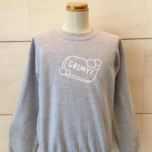 GRIMY / SWEATSHIRTS GREY W WHITE LOGO LARGE