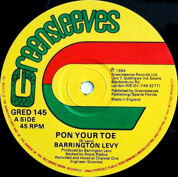 BARRINGTON LEVY / バーリントン・レヴィ / PON YOUR TOE