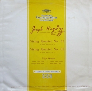 VEGH QUARTET / ヴェーグ四重奏団 / HAYDN: STRING QUARTETS NO.33 / NO.82