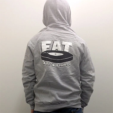 FAT WRECK CHORDS OFFICIAL GOODS / ZIP-UP HOODIE/GREY/XL-SIZE(FAT LOGO)