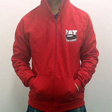 FAT WRECK CHORDS OFFICIAL GOODS / ZIP-UP HOODIE/RED/L-SIZE(FAT LOGO)