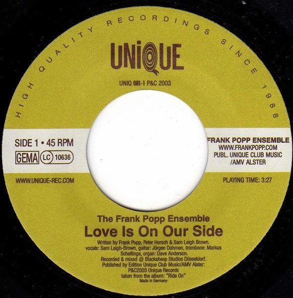 FRANK POPP ENSEMBLE / フランク・ポップ・アンサンブル / LOVE IS ON OUR SIDE