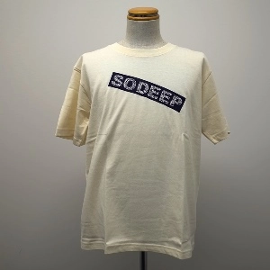 SODEEP / LOGO T-SHIRTS NATURAL X NAVY(SIZE:L)
