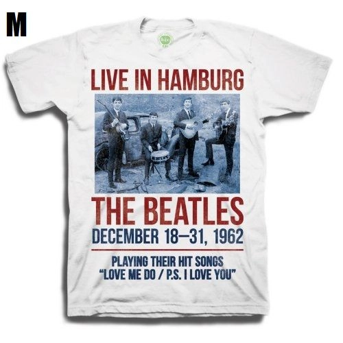 BEATLES / ビートルズ / THE BEATLES LIVE IN HAMBURG MENS WHITE BOXED T SHIRT: MEDIUM