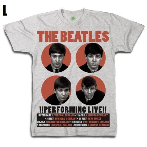 BEATLES / ビートルズ / THE BEATLES PERFORMING LIVE MENS GREY BOXED TS: LARGE