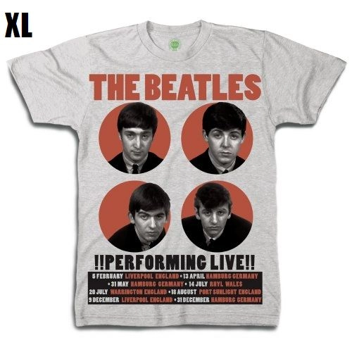BEATLES / ビートルズ / THE BEATLES PERFORMING LIVE MENS GREY BOXED TS: X LARGE