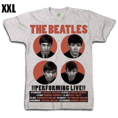 BEATLES / ビートルズ / THE BEATLES PERFORMING LIVE MENS GREY BOXED TS: XXL
