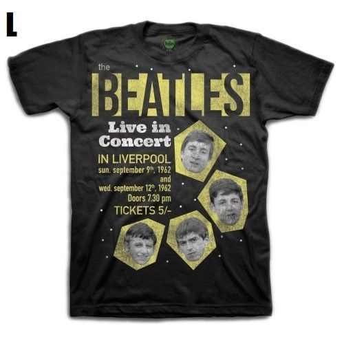 BEATLES / ビートルズ / THE BEATLES LIVE IN CONCERT MENS BLACK BOXED TS: LARGE