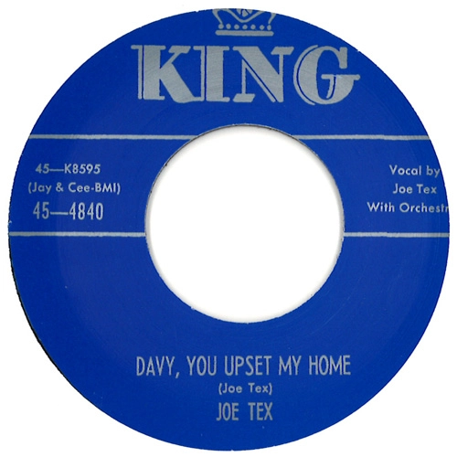 JOE TEX / ジョー・テックス / DAVY, YOU UPSET MY HOME / PNEUMONIA