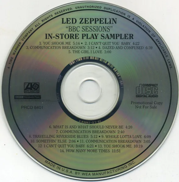 LED ZEPPELIN / レッド・ツェッペリン / BBC SESSIONS IN STORE PLAY SAMPLER