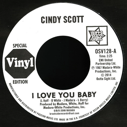 CINDY SCOTT / シンディ・スコット / I LOVE YOU BABY / IN YOUR SPARE TIME