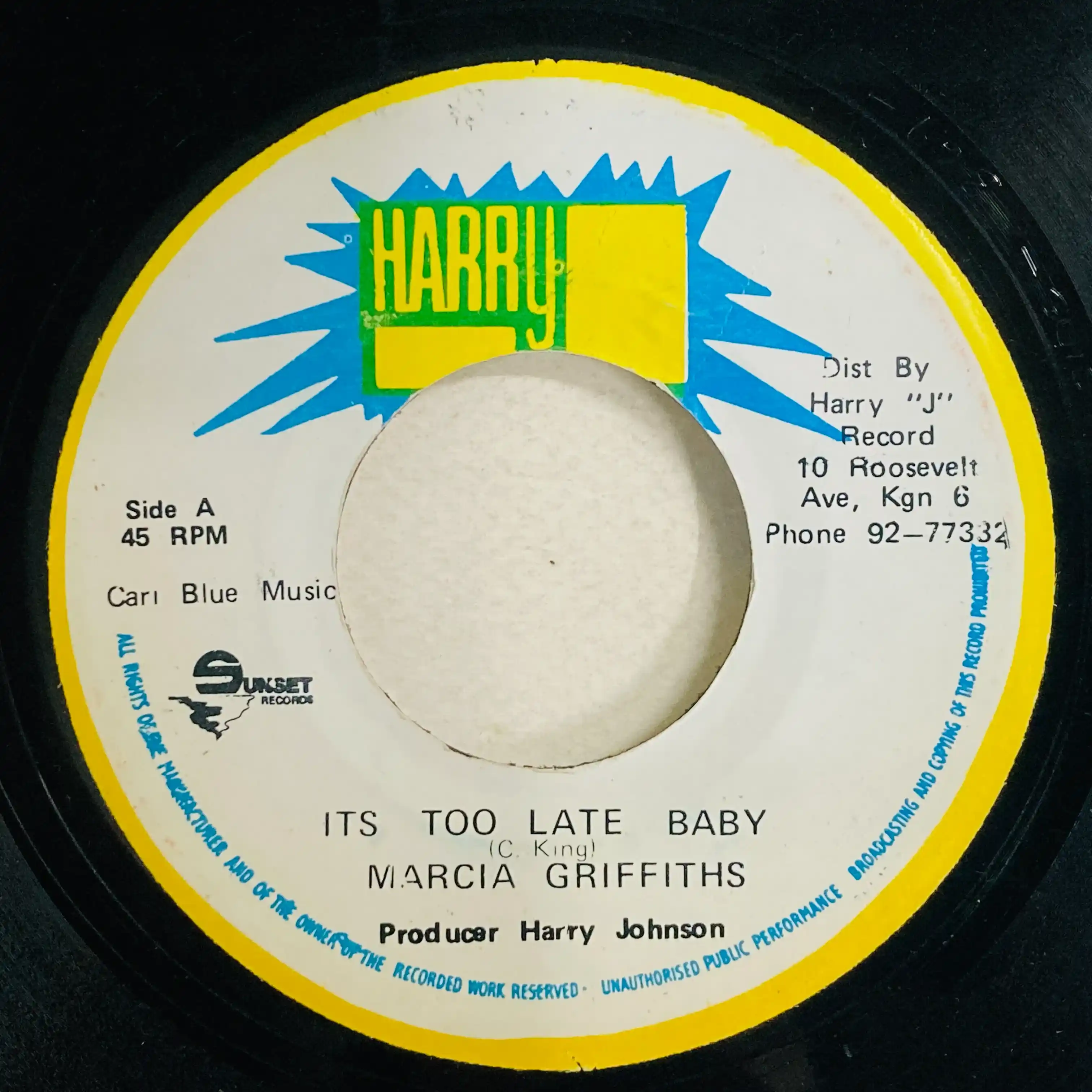 MARCIA GRIFFITHS / マーシャ・グリフィス / ITS TOO LATE BABY