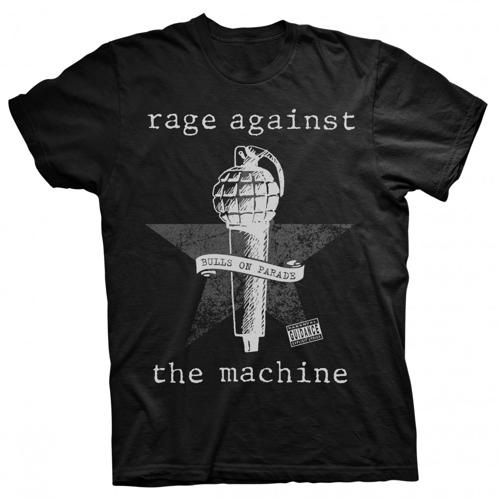 RAGE AGAINST THE MACHINE / レイジ・アゲインスト・ザ・マシーン / RATM BULLS ON PARADE MIC BLACK T-SHIRT