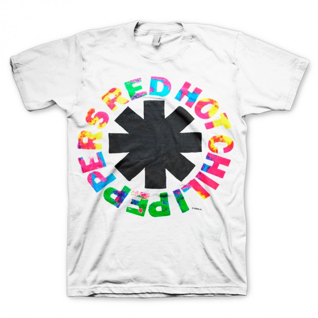 RED HOT CHILI PEPPERS / レッド・ホット・チリ・ペッパーズ / RHCP MULTICOLOUR WHITE MEN'S T-SHIRT