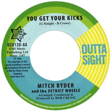 MITCH RYDER & THE DETROIT WHEELS / ミッチ・ライダー・アンド・デトロイト・ホイールズ / "BREAKOUT / YOU GET YOUR KICKS (7"")"