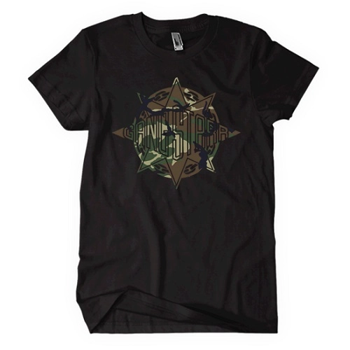 GANG STARR / ABSTRACT CAMO LOGO TEE  BLACK XL