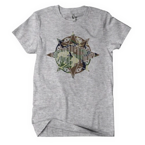GANG STARR / ABSTRACT CAMO LOGO TEE GREY XL
