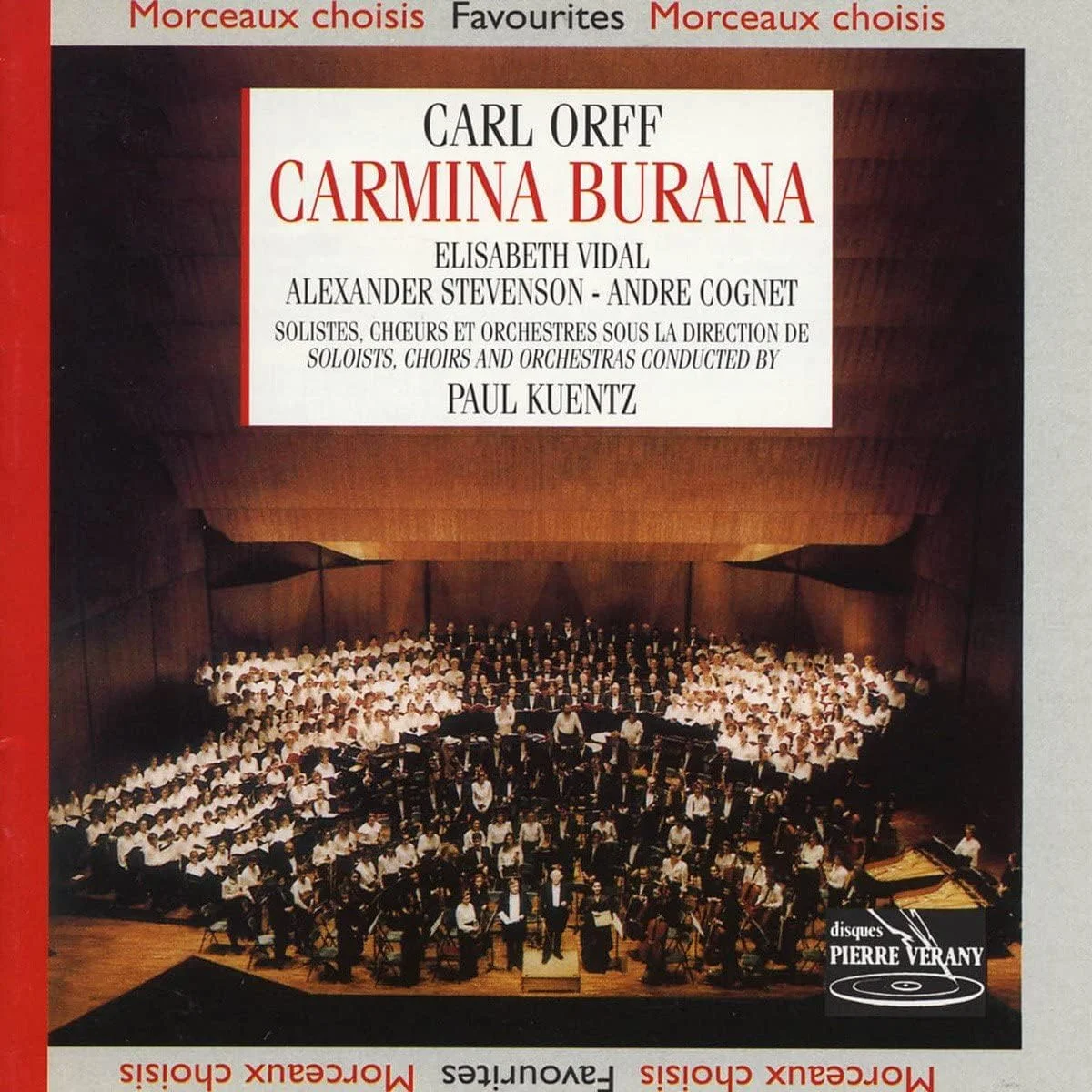 PAUL KUENTZ / ポール・ケンツ / ORFF:CARMINA BURANA