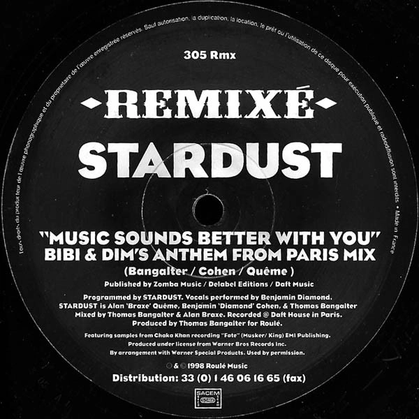 STARDUST / MUSIC SOUNDS BETTER
