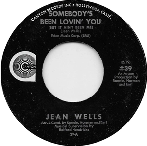 JEAN WELLS / ジーン・ウェルズ / SOMEBODY'S BEEN LOVIN' YOU (BUT IT AIN'T ME)