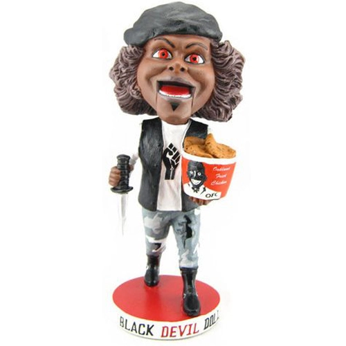BLACK DEVIL DOLL / WEIRD WOBBLER BOBBLEHEAD FIGURE