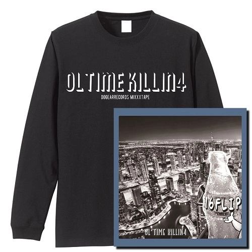 16FLIP (MONJU,DJ KILLWHEEL) / 16フリップ / OL'TIME KILLIN' vol.4 ★ユニオン限定ロングスリーブ T-SHIRTS付セット"ブラック"Sサイズ