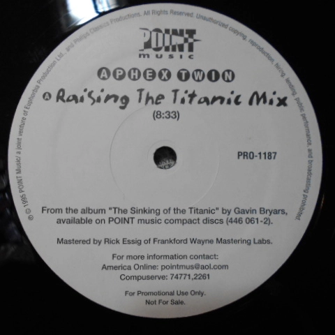 APHEX TWIN / エイフェックス・ツイン / RAISING THE TITANIC