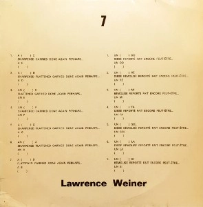 LAWRENCE WEINER / 7