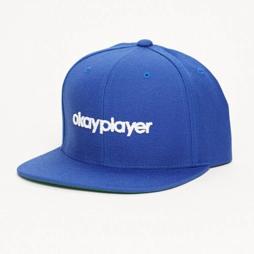 V.A. (OKAYPLAYER) / EMBROIDERED LOGO SNAPBACK CAP (BLUE)
