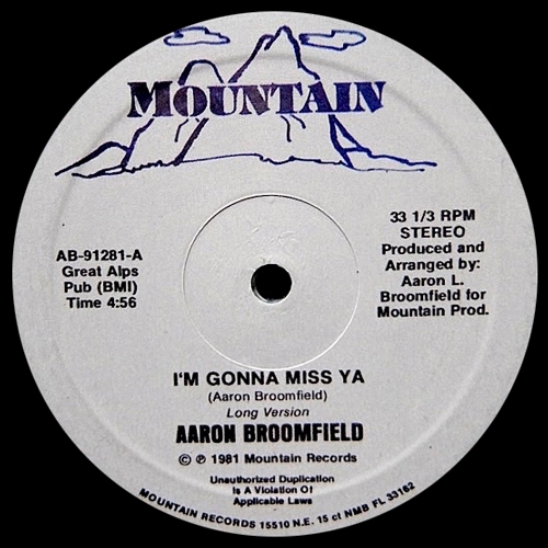 AARON BROOMFIELD / I'M GONNA MISS YA (BLUE VINYL)