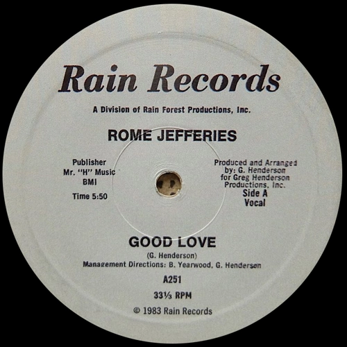 ROME JEFFERIES / GOOD LOVE (REPRO) / GOOD LOVE