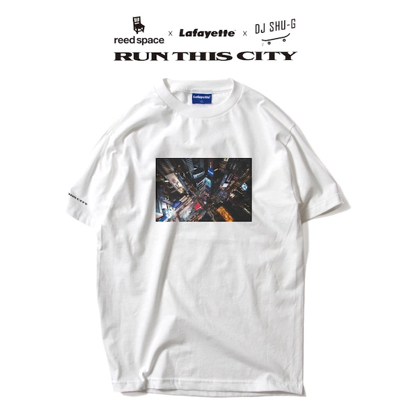 Reed Space x Lafayette x DJ Shu-G / RUN THIS CITY TEE "WHITE" Size: L