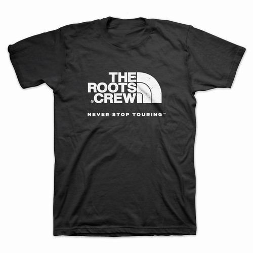 THE ROOTS (HIPHOP) / NEVER STOP TOURING T-SHIRT (BLACK - L)