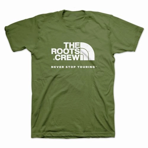 THE ROOTS (HIPHOP) / NEVER STOP TOURING T-SHIRT (OLIVE - S)