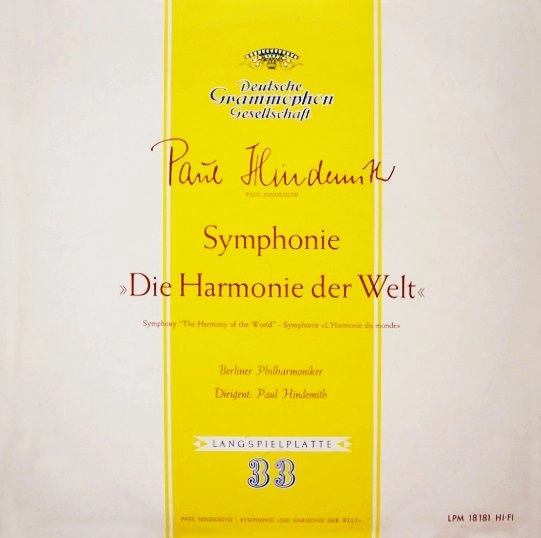PAUL HINDEMITH / パウル・ヒンデミット / HINDEMITH: SYMPHONIE DIE HARMONIE DER WELT