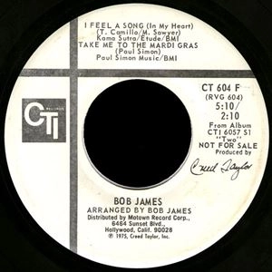 BOB JAMES / ボブ・ジェームス / I FEEL A SONG (IN MY HEART) / GOLDEN APPLE