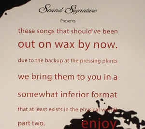 V.A.(SOUND SIGNATURE) / THESE SONGS THAT SHOULD'VE BEEN OUT ON WAX BY NOW. PART TWO