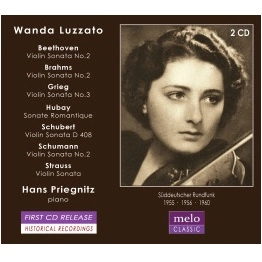 WANDA LUZZATO / ワンダ・ルッザート / SCHUMANN,GRIEG,BRAHMS&BEETHOVEN:VIOLIN SONATAS/ETC(2CD)