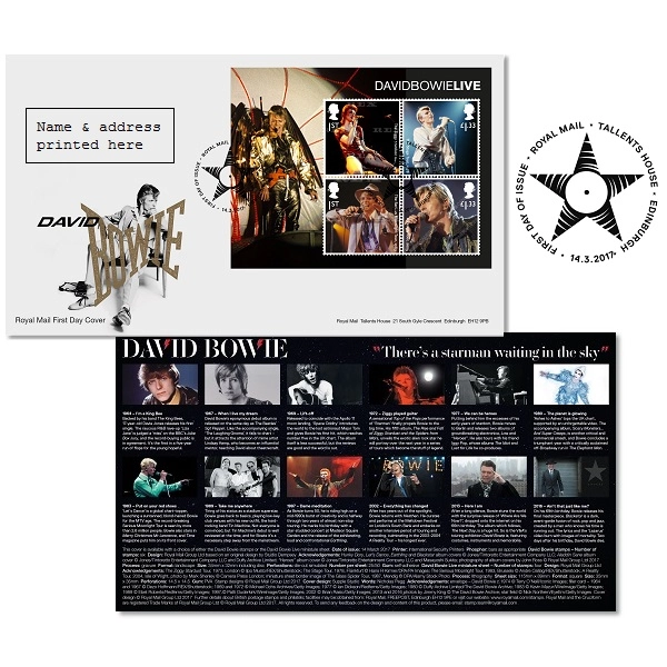 DAVID BOWIE / デヴィッド・ボウイ / DAVID BOWIE EDINBURGH FIRST DAY COVER STAMP SHEET(切手)
