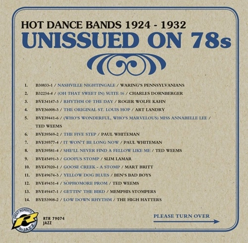 V.A.(RETRIEVAL) / UNISSUED ON 78S - HOT DANCE BANDS 1924-1932