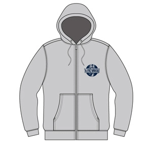 A FAT WRECK OFFICIAL GOODS / XL/TM PAINT ZIP-UP HOODIE (GREY)