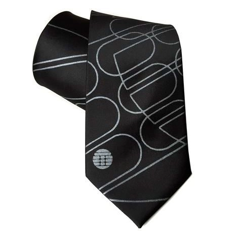 TRANSMAT / LINEWORK TIE : BLACK PEARL ON BLACK SILK (NARROW)