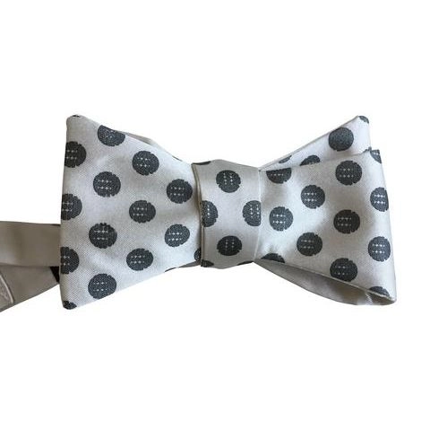 TRANSMAT / DOT LOGO BOW TIE : BLACK PEARL ON PLATINUM (ONE SIZE)