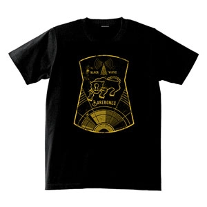 BAREBONES / ベアボーンズ / BLACK WAVE T SHIRT BLACK / MUSTARD / M