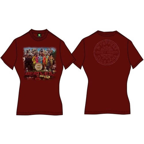 BEATLES / ビートルズ / SGT PEPPER MENS SCARLET VINTAGE PRINT T SHIRT: LARGE