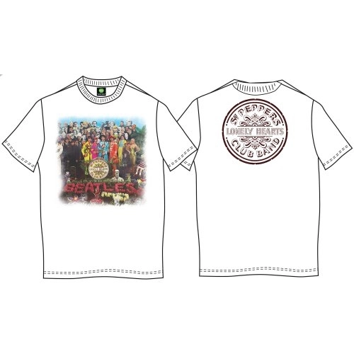 BEATLES / ビートルズ / SGT PEPPER MENS WHITE VINTAGE PRINT T SHIRT: LARGE